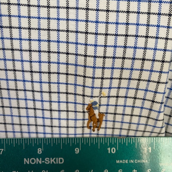 Ralph Lauren 1XB Black, Blue & White Plaid Oxford Shirt - Picture 2 of 3